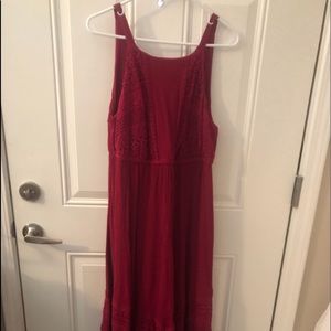 torrid long maxi red lace dress